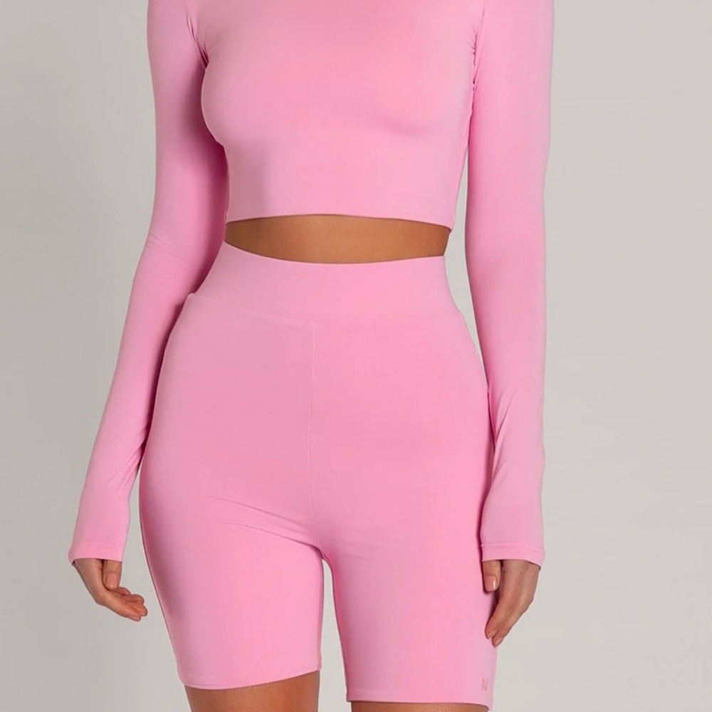 MESHKI Cameryn High Waisted Bike Short - Pink